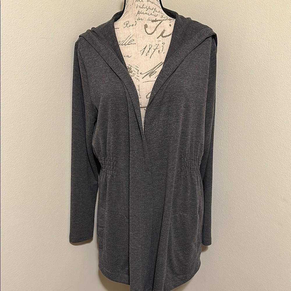 Tek Gear Gray Hooded Terry Wrap Large